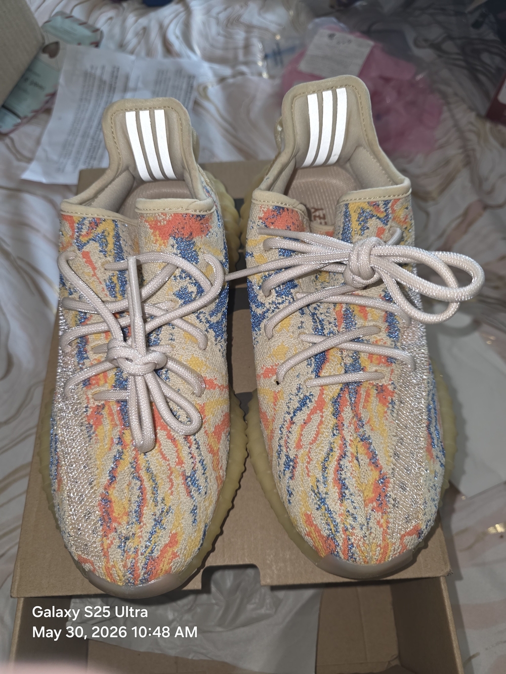 Yeezy Boost 350 V2 Cream Multi Knit Sneakers. Size 5. Worn One Time In House.